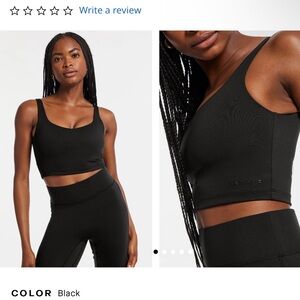 Bandier V-Neck Tempo Crop Bra sz M